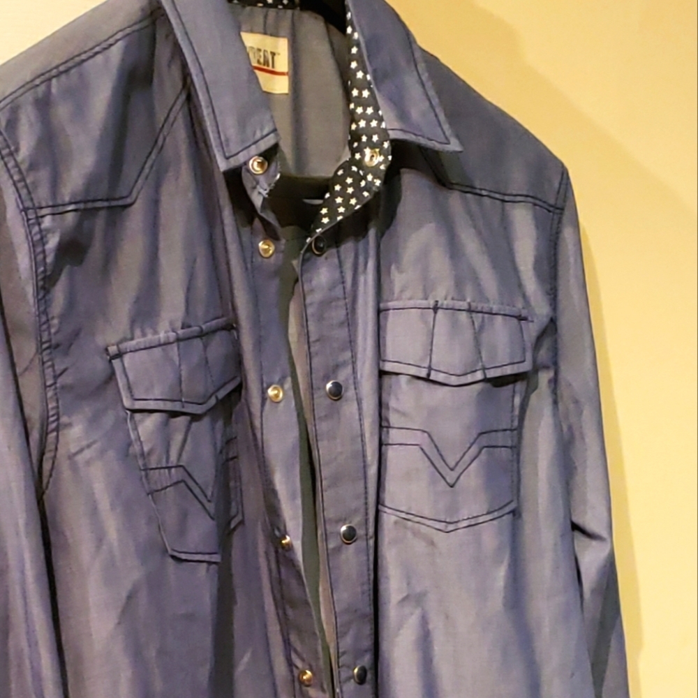 Men's Navy Blue Button Down Dress Shirt